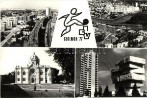 Szolnok - 7 db MODERN városképes lap / 7 MODERN town-view postcards