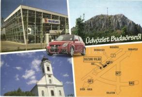 Budaörs - 3 db MODERN városképes lap / 3 MODERN town-view postcards