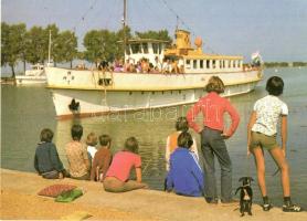 10 db MODERN motívumlap balatoni hajókkal / 10 MODERN motive cards with ships from Balaton lake