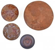 Vegyes: 4db-os emlékérem tétel, közte "Artemisz" öntött Br plakett (70mm); Belgium / Brüss...