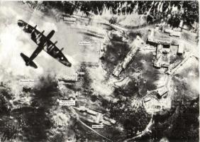 April 1945, Bombenangriff auf den Obersalzberg  / WWII Bomb attack on the Obersalzberg, modern postcard (EB)