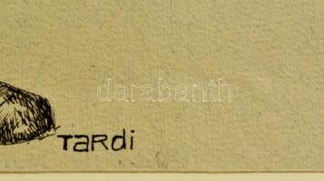 Tardi Kovács Sándor (1938-): Elveszett emlékek, tus, papír, jelzett, 25x22 cm