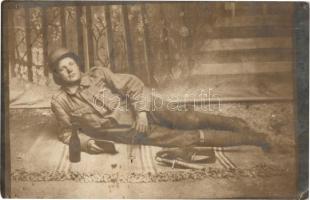 WWI K.u.K. soldier, studio photo (pinholes)