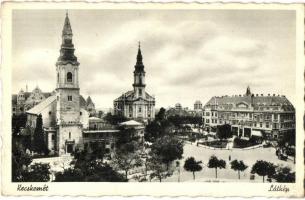 Kecskemét - 4 db régi városképes lap / 4 pre-1945 Hungarian town-view postcards