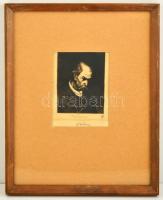 Rudnay Gyula (1878-1957): Öreg magyar ember. Rézkarc, papír, üvegezett keretben, 17x12 cm