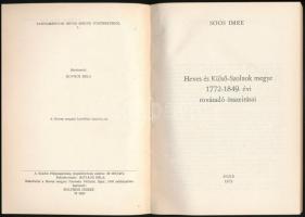 Soós Imre: Heves és Külső-Szolnok megye 1772-1849. évi rovásadó összeírásai. Tanulmányok Heves Megye...