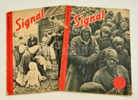 1942 A Signal c. háborús újság két száma, benne sok katonai képpel, melyek részben színesek. Jó állapotban