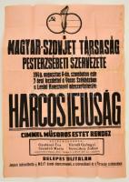 1949 A Magyar-Szovjet Társaság Harcos ifjúság c. műsorának plakátja. 60x80 cm