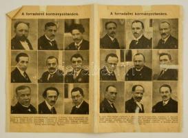 1919 A Forradalmi Kormányzótanács tagjait bemutató nyomtatvány. Restaurált .30x22 cm