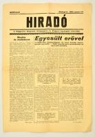 1931 A Hiradó c. röpirat. a Független Kisgazda, Földmunkás és Agrárpárt lapja