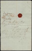 1845 A tápióbicskei rabbi által aláírt viaszpecsétes okmány