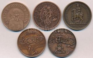 5db-os Br MÉE emlékérem tétel, benne: 1976. "Baranya megyei éremgyűjtők 1976. Pécs / 900 éves a...