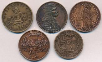 5db-os Br - egy kivételével MÉE - emlékérem tétel, benne: 1984. "Gyöngyös város 650 éves";...