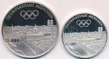 NSZK 1972. "Olimpiai Játékok München" jelzett Ag emlékérem pár (14,89g/24,38g/1.000/32mm/4...