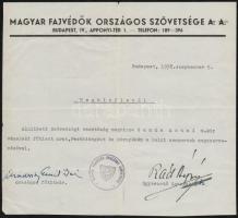 1938 Magyar Fajvédők Országos Szövetsége megbízólevél Hidegkút környéki helyi csoportok szervezésére