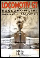 1992 LGT Búcsúkoncert plakát, 1992. május 17. Nyugati Pályaudvar, Offset és Játékkártya Nyomda Bp., hajtásnyomokkal, a hajtások mentén kis szakadásokkal, 115x80 cm.