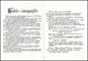 cca 1970 Kisbér, lótenyésztés, ismertető lap, 4 p