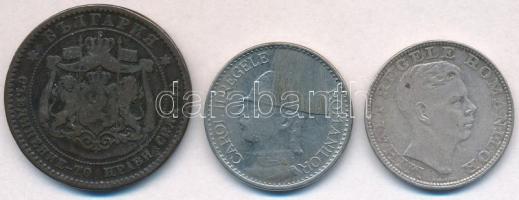 Vegyes: Bulgária 1881. 10s Br + Románia 1938. 50L Ni + 1942. 200L Ag T:2,2-
Mixed: Bulgaria 1881. 1...