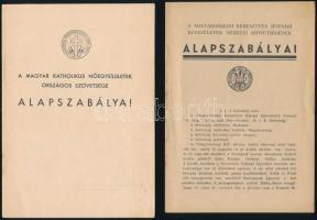 cca 1930 3 db katolikus és családvédelmi egyesület kiadványai, alapszabályai