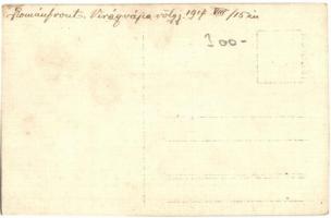 1917 Román front, Virágvápa-völgy, 1/1 39. üteg katonái csoportkép / WWI K.u.K. military, Romanian f...