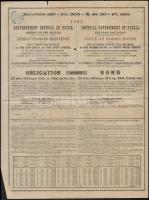 Orosz Birodalom 1867. "Orosz Birodalom Kormánya - Miklós vasútvonal" kötvény 125R-ről bély...