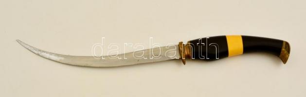 Keleties kés, bakelit/műanyag-fém nyéllel, pengehossz: 17 cm, teljes hossz: 28 cm