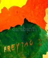 Freytag Zoltán (1901-1983): Séta, olaj, farost, 39×58 cm