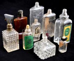 10 db retro kölnis üveg, m:6-14 cm