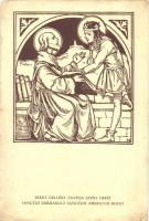 Szent Gellért tanítja Szent Imrét. 1930 Szent Imre Év / Sanctus Gerhardus sanctum Emericum Docet (kis szakadás / small tear)