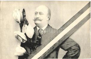 Kossuth Ferenc, politikus; tulipános, magyar hazafias propaganda / politician, tulip, Hungarian patriotic propaganda (vágott / cut)