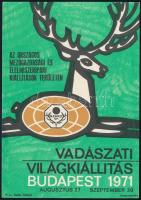 1971 Vadászati világkiállítás Budapest 1971 augusztus 27 - szeptember 30, szórólap, Offset-Nyomda Bp., 16x11 cm.