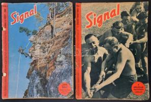 1944 A Signal c. háborús újság két száma, benne sok katonai képpel, melyek részben színesek.