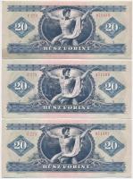 1975. 20Ft (3x) sorszámkövetők T:I-,II