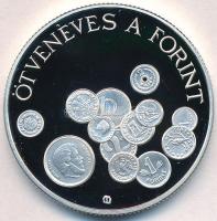 1996. 2000Ft Ag "Ötvenéves a Forint" dísztokban tanúsítvánnyal T:PP