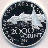 1998. 2000Ft Ag "Régi balatoni hajók II - Phoenix" tanúsítvánnyal, dísztokban T:PP