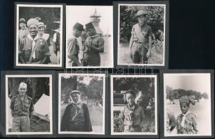 1933 A gödöllői jamboree résztvevői, 7 db fotó, 9×6,5 cm
