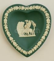 Wedgwood biszkvit szív alakú tálka, jelzett, hibátlan, 11×10 cm