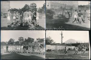 cca 1920-1980 Régi idők focija, 19 db futballélettel kapcsolatos fotó, többek között a rákoscsabai c...
