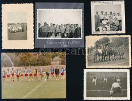 cca 1920-1980 Régi idők focija, 19 db futballélettel kapcsolatos fotó, többek között a rákoscsabai c...