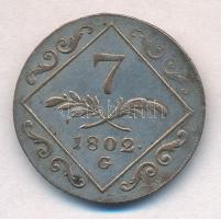 1802G 7kr Ag "I. Ferenc" Nagybánya (4,78g) T:2 
Hungary 1802G 7 Kreuzer Ag "Franz I&...