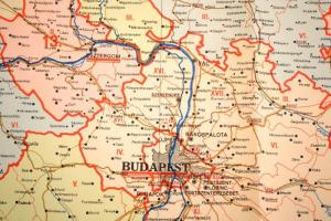 1943 Magyarország közigazgatási térképe a visszacsatolt részekkel. Nagyméretű térkép két részből. Jó...