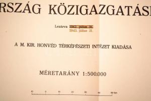 1943 Magyarország közigazgatási térképe a visszacsatolt részekkel. Nagyméretű térkép két részből. Jó...