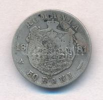 Románia 1881V 50b Ag "I. Károly" T:3 patina 
Romani 1881V 50 Bani Ag "Carol I" ...