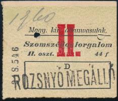 1907 Rozsnyó, MÁV-jegy