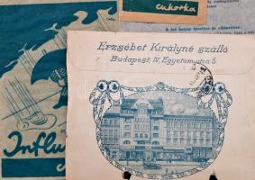 Vegyes nyomtatvány tétel, 15 db, Puljer-féle Influment cukorka zacskók,(2 db), Adria Biztosító Társu...