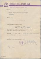 1949-1963 2 db sportkulbos (Vasas, Dózsa) hivatali levél