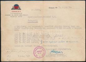 1949-1963 2 db sportkulbos (Vasas, Dózsa) hivatali levél