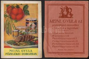 3 db Meinl Gyula reklámanyag: ismertető füzet, szórólap, stb