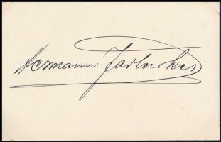 Hermann Jadlowker (1877-1953) litván-izraeli tenor operaénekes aláírása egy papírlapon. / Signature of Hermann Jadlowker opera singer