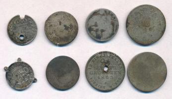 8db-os, vegyes, sérült és rossz állapotú ezüstpénz tétel, közte: Poroszország 1863A 2 1/2Gr "Vi...